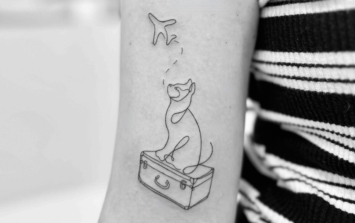 Fine Line Travel Tattoo in Vancouver