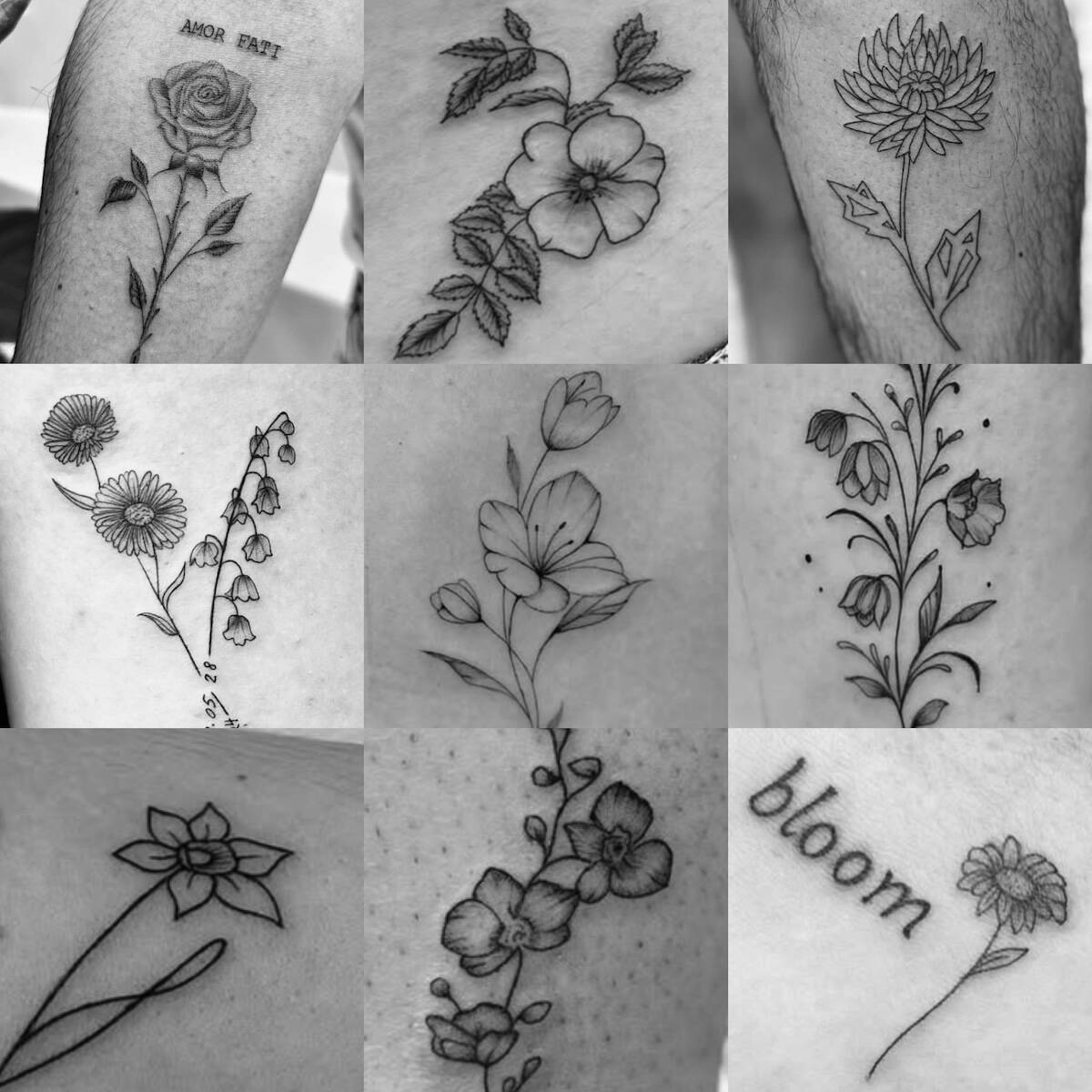 Fine Line Floral Tattoo Artist Near Me in Vancouver BC