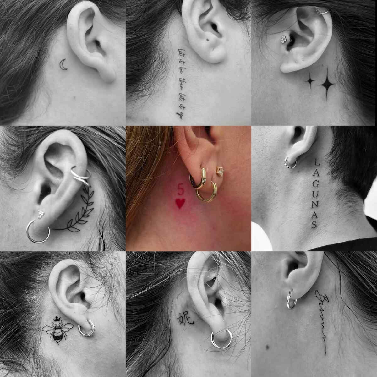 Minimalist Behind Ear Tattoo Vancouver BC